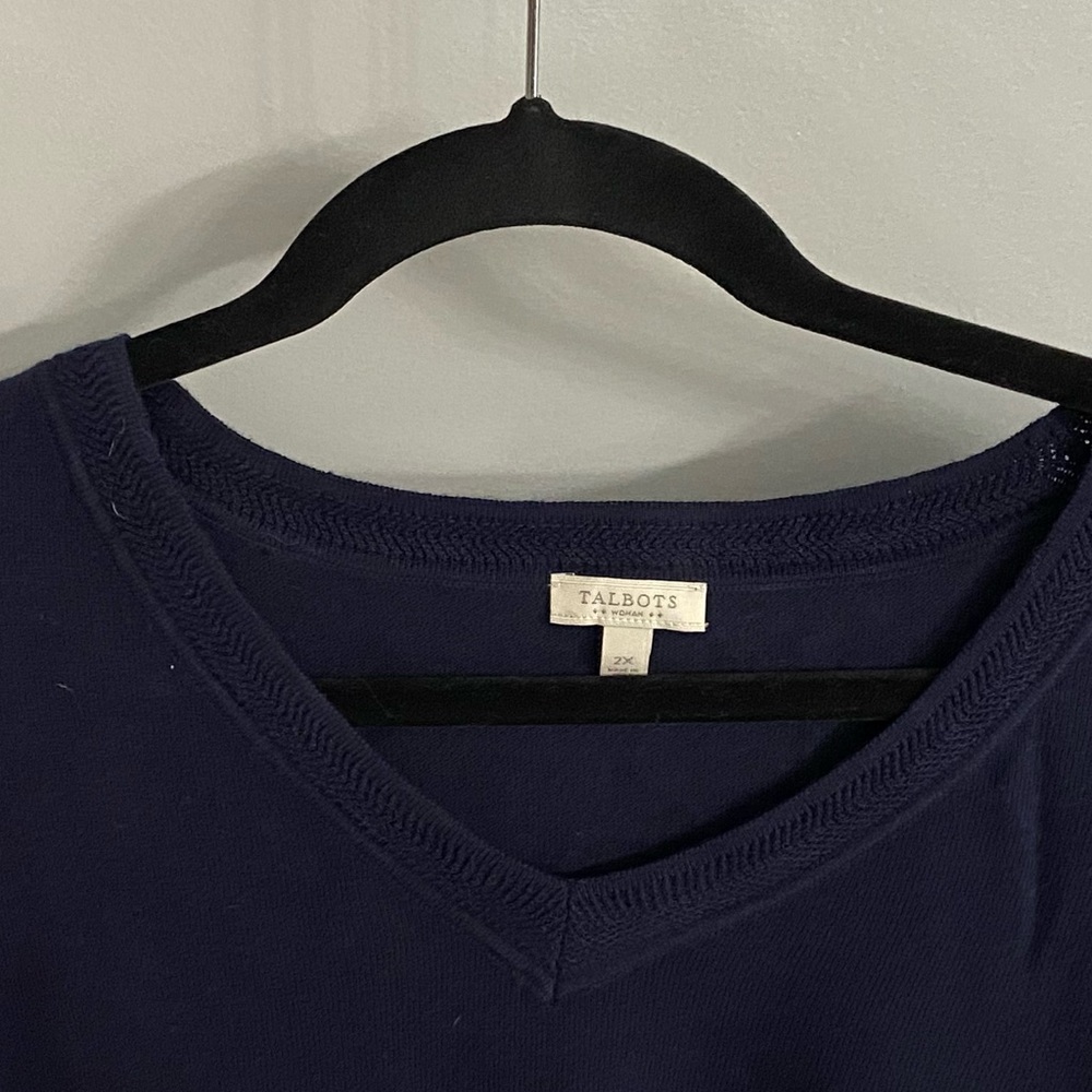 Talbots Plus Size Navy Blue Sweater - Picture 3 of 5
